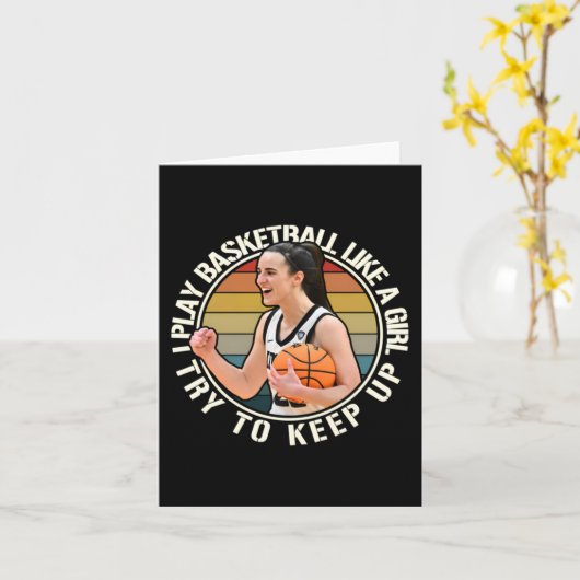 Basketbal Meisje Kaart (Gele Bloem)