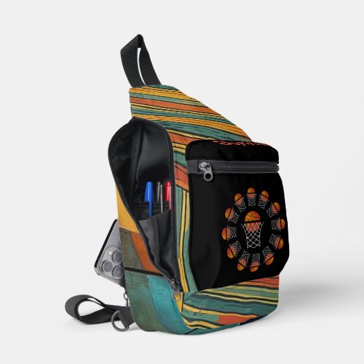 "Basketbal Meisje" Moderne Print Kleine Sling Bag (Open)