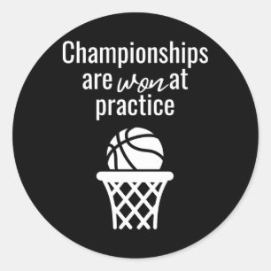 Basketbal Meisje Motivatie Quote Top Ronde Sticker