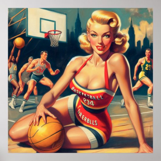  basketbal meisje poster (Voorkant)