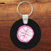 Basketbal Meisje Roze Waterverf Sleutelhanger (Voorkant)