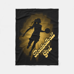 Basketbal Meisje Schaduw in de stralen Fleece Deken