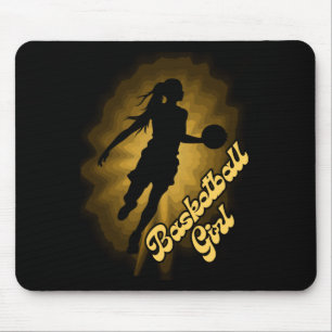 Basketbal Meisje Schaduw in de stralen Muismat