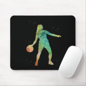 Basketbal Meisje Spelen Muismat (Met muis)