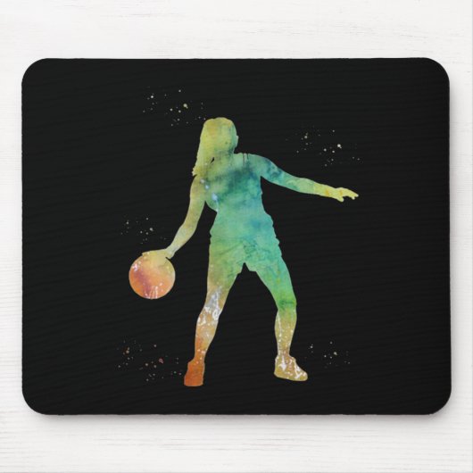 Basketbal Meisje Spelen Muismat (Voorkant)