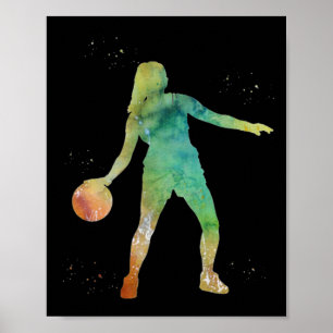 Basketbal Meisje Spelen Poster