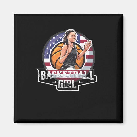 Basketbal Meisje USA Magneet (Voorkant)