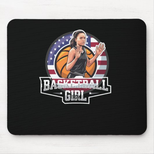 Basketbal Meisje USA Muismat (Voorkant)