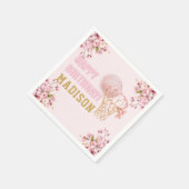 Basketbal Meisje Verjaardag Gepersonaliseerd Servet (Hoek)