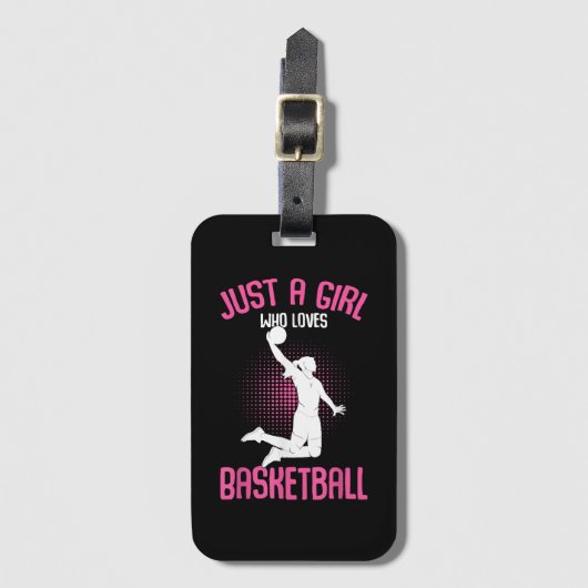 Basketbal Meisje Vrouwen Bagagelabel (Voorkant (verticaal))