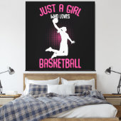 Basketbal Meisje Vrouwen Canvas Afdruk (Insitu (Slaapkamer))