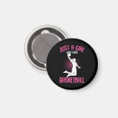 Basketbal Meisje Vrouwen Magneet (Voorkant / Achterkant)