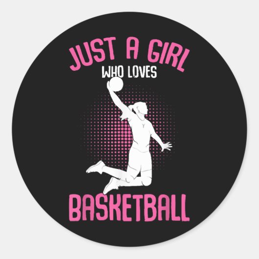 Basketbal Meisje Vrouwen Ronde Sticker (Voorkant)