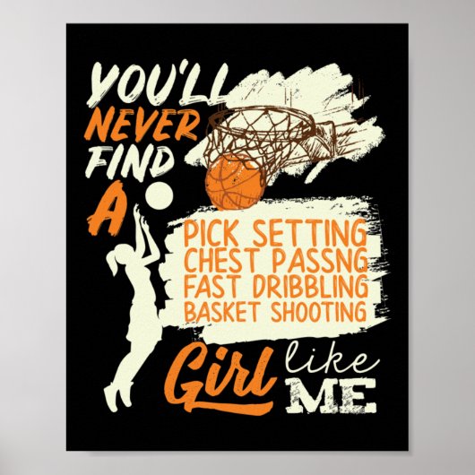 Basketbal Meisje Zoals Ik Schieten Dribbelen Poster (Voorkant)