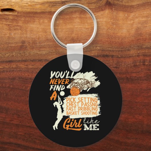 Basketbal Meisje Zoals Ik Schieten Dribbelen Sleutelhanger (Voorkant)