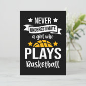 Basketbal Meisjes Cadeau I Hoops Speler Kaart (Staand voorkant)