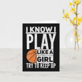 Basketbal meisjes - Ik weet dat ik speel als een m Kaart (Gele Bloem)