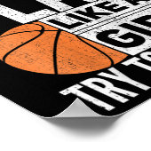 Basketbal meisjes - Ik weet dat ik speel als een m Poster (Hoek)