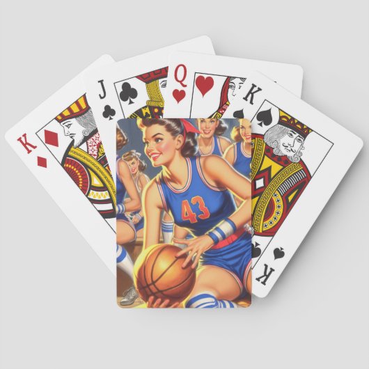  basketbal meisjes illustratie pokerkaarten (Achterkant)