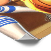  basketbal meisjes illustratie poster (Hoek)