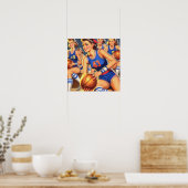  basketbal meisjes illustratie poster (Keuken)
