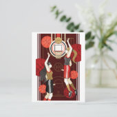 Basketbal meisjes (remake) briefkaart (Staand voorkant)