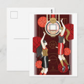 Basketbal meisjes (remake) briefkaart (Voorkant / Achterkant)