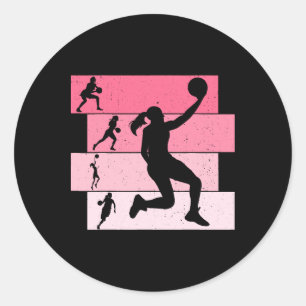 Basketbal Meisjes Vrouwen Kinder Ronde Sticker