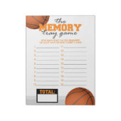 Basketbal Memory Tray Baby shower Game Pack Notitieblok (Linkerzijde)