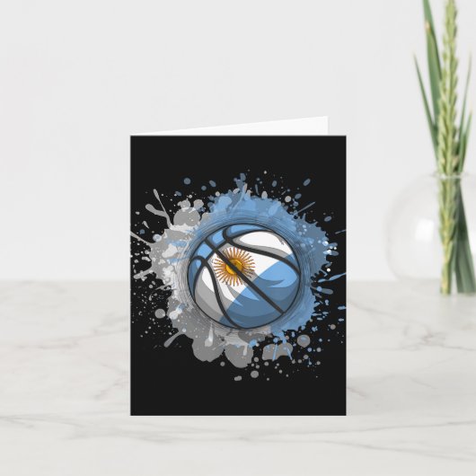 Basketbal Met Argentinië Vlag Kaart (Voorkant)