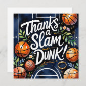 Basketbal met bal Bedankt voor een donkere wedding (Voorkant / Achterkant)