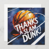 Basketbal met bal Bedankt voor een slam dunk  (Voorkant / Achterkant)