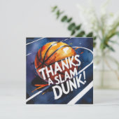 Basketbal met bal Bedankt voor een slam dunk  (Staand voorkant)