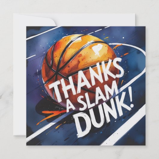 Basketbal met bal Bedankt voor een slam dunk  (Voorkant)