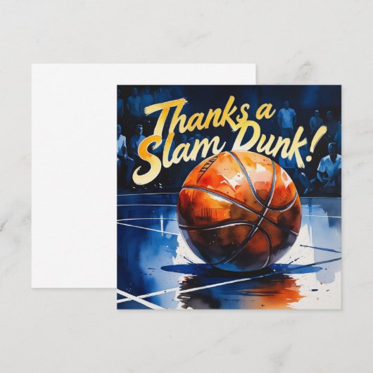 Basketbal met bal Bedankt voor een slam dunk (Voorkant / Achterkant)