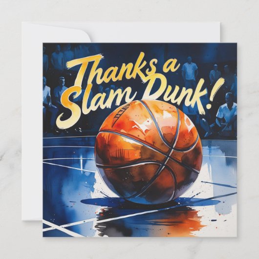 Basketbal met bal Bedankt voor een slam dunk (Voorkant)