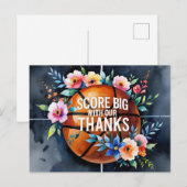 Basketbal met bal Bedankt voor een slam dunk-huwel Briefkaart (Voorkant / Achterkant)