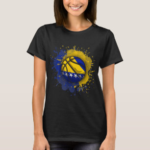 Basketbal met de vlag van Bosnië en Herzegovina T-shirt