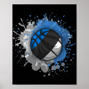 Basketbal met de vlag van Estland Poster