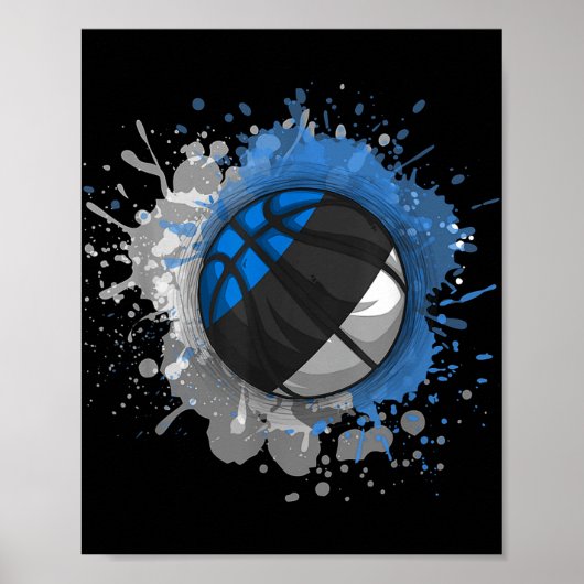 Basketbal met de vlag van Estland Poster (Voorkant)