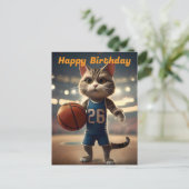 "Basketbal met een scheut Katitude" Verjaardag Briefkaart (Staand voorkant)