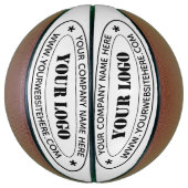Basketbal met eigen logo en tekstvoorbeeld (Verticaal)