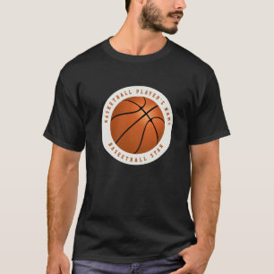 Basketbal met eigen naam Zwart en Wit Oranje T-shirt