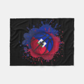 Basketbal met Haïtiaanse vlag Fleece Deken (Voorkant (Horizontaal))