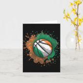 Basketbal met Ierse vlag Tanktop Kaart (Gele Bloem)