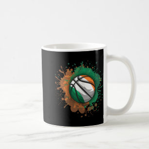 Basketbal met Ierse vlag Tanktop Koffiemok