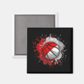 Basketbal met Indonesische vlag Magneet (Voorkant / Achterkant)