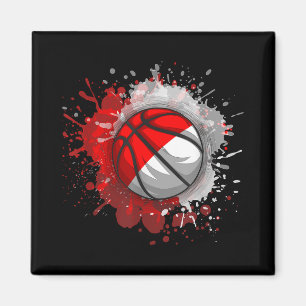 Basketbal met Indonesische vlag Magneet