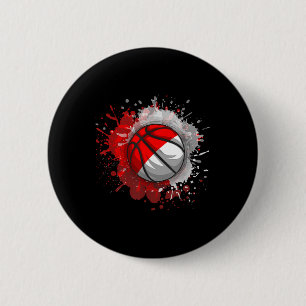 Basketbal met Indonesische vlag Ronde Button 5,7 Cm