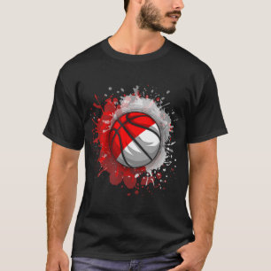Basketbal met Indonesische vlag T-shirt